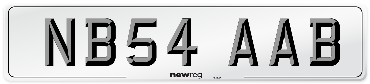 NB54 AAB Number Plate from New Reg